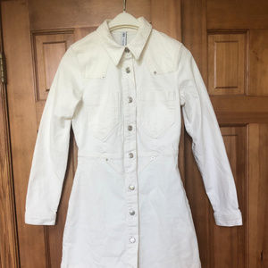 Zara Women's White Cotton Short Coat Small